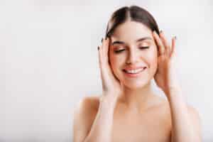Woman with fresh face after facial fat transfer in Philadelphia Main Line, PA