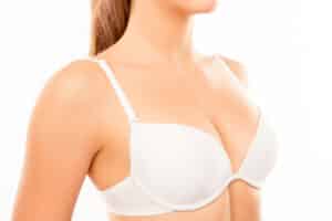 Woman's breasts in a bra after breast reduction in Philadelphia Main Line, PA